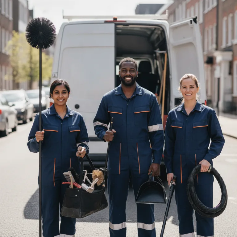 Schoorsteenveger team in Amsterdam-Zuidoost